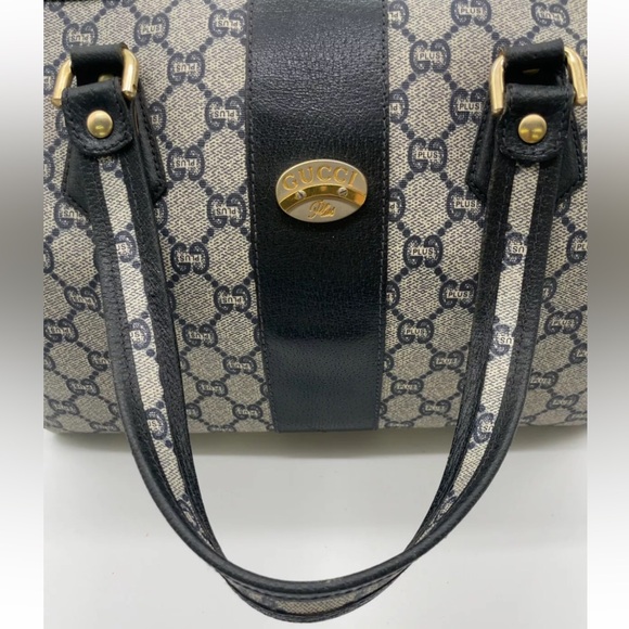Authentic Gucci GG Plus PVC Navy Mini Boston Bag - Picture 8 of 17